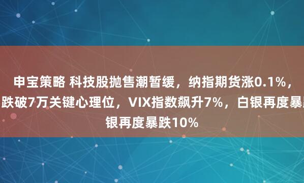 申宝策略 科技股抛售潮暂缓，纳指期货涨0.1%，比特币跌破7万关键心理位，VIX指数飙升7%，白银再度暴跌10%